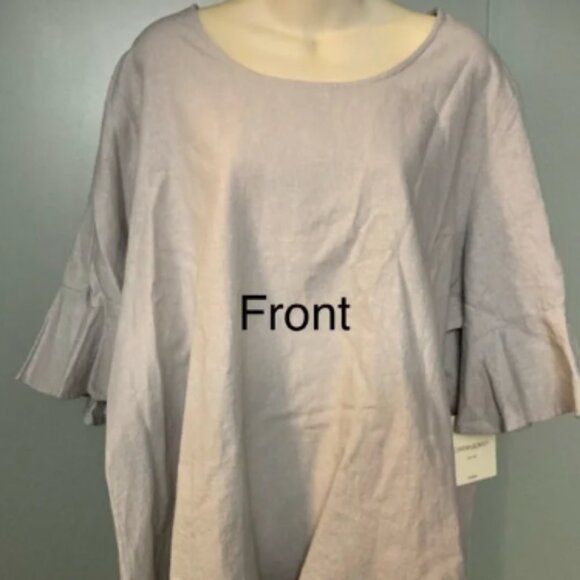 Cynthia Rowley Gray Bell Sleeve Blouse - Picture 1 of 8